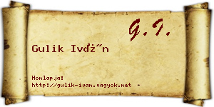 Gulik Iván névjegykártya
